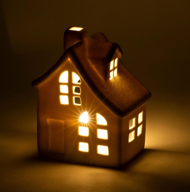 Decor Piece - LED - Small Porcelain White House