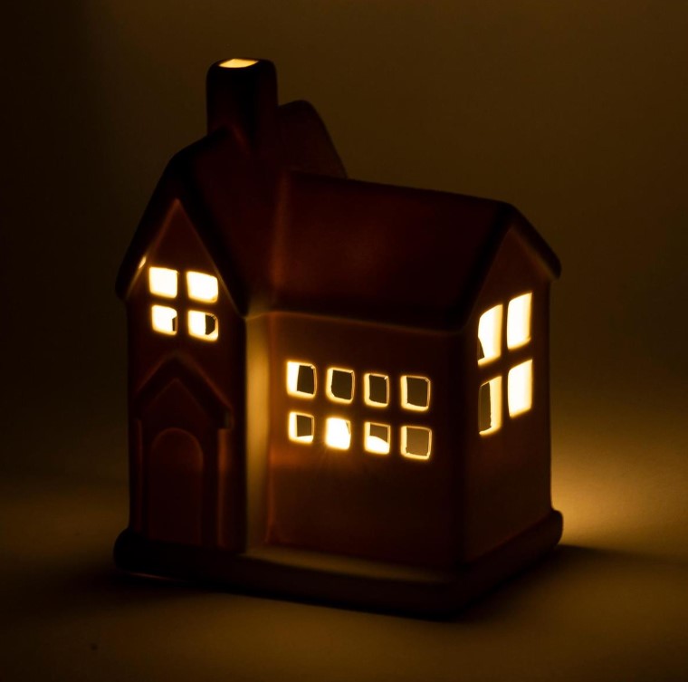 Decor Piece - LED - Medium Porcelain White House