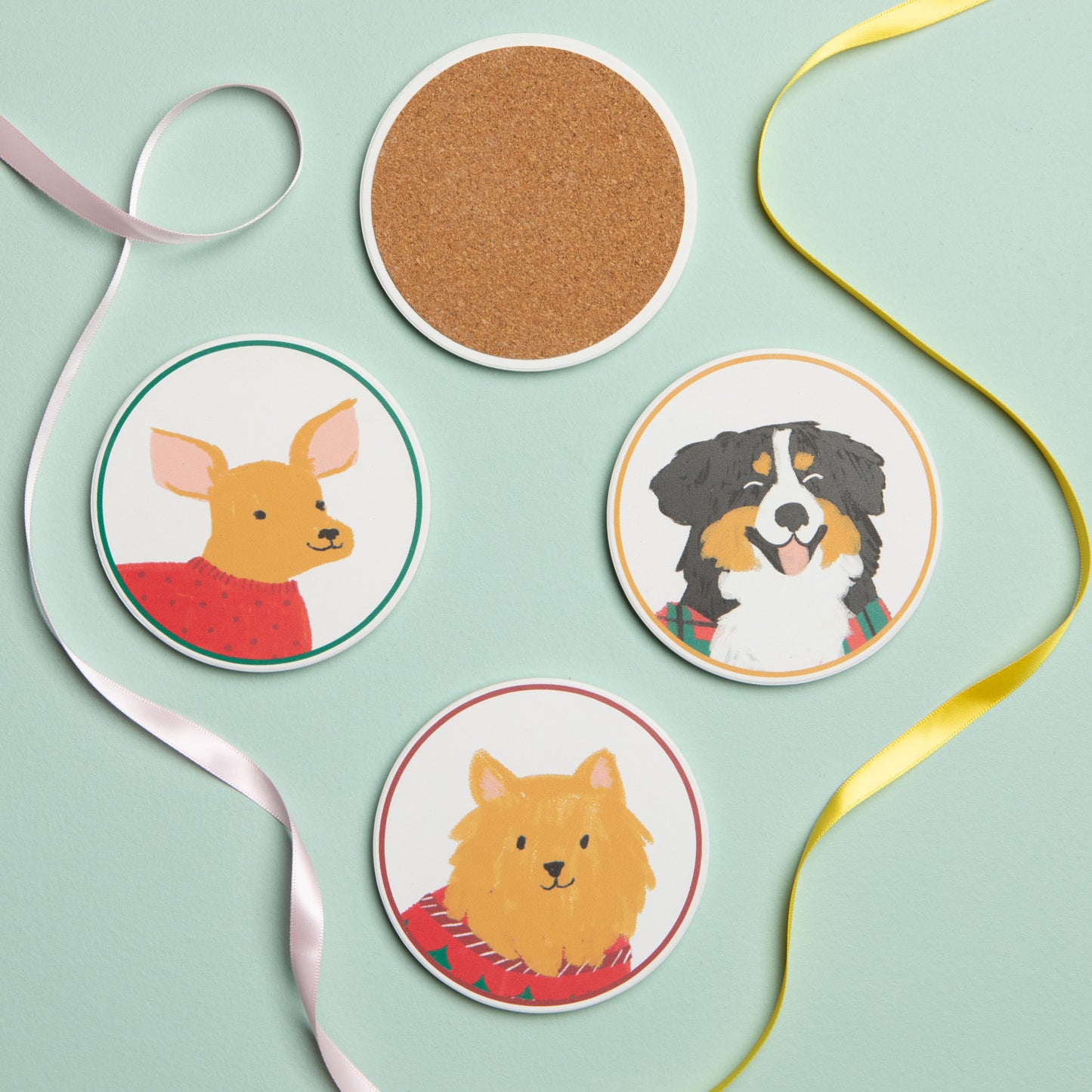 Coaster Set - Holiday Hounds - Set of 4