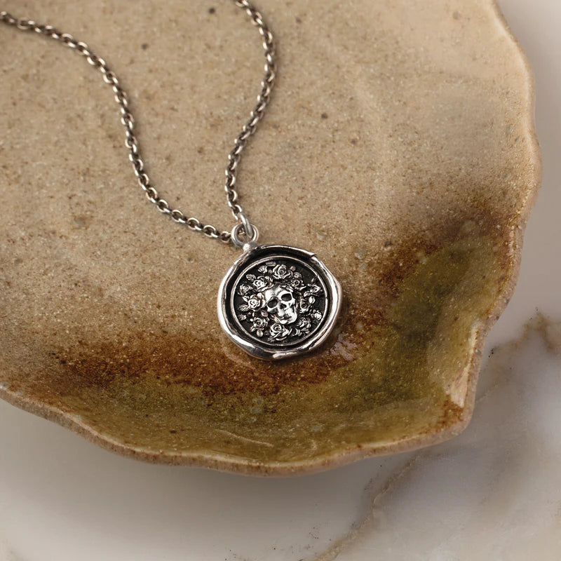 Pyrrha Talisman Necklace - Live Every Moment - Silver