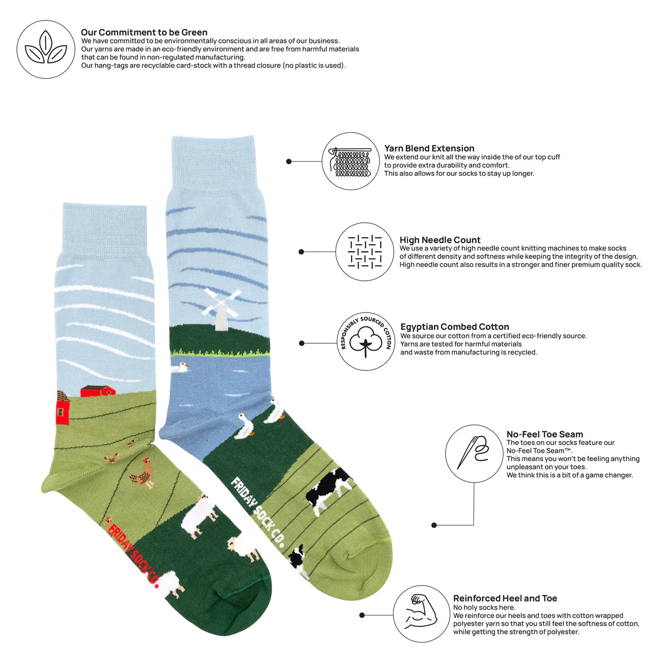 Socks - Large - Barnyard Scene