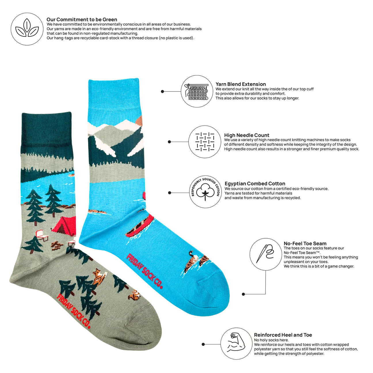 Socks - Large - Canada Mountain Scene