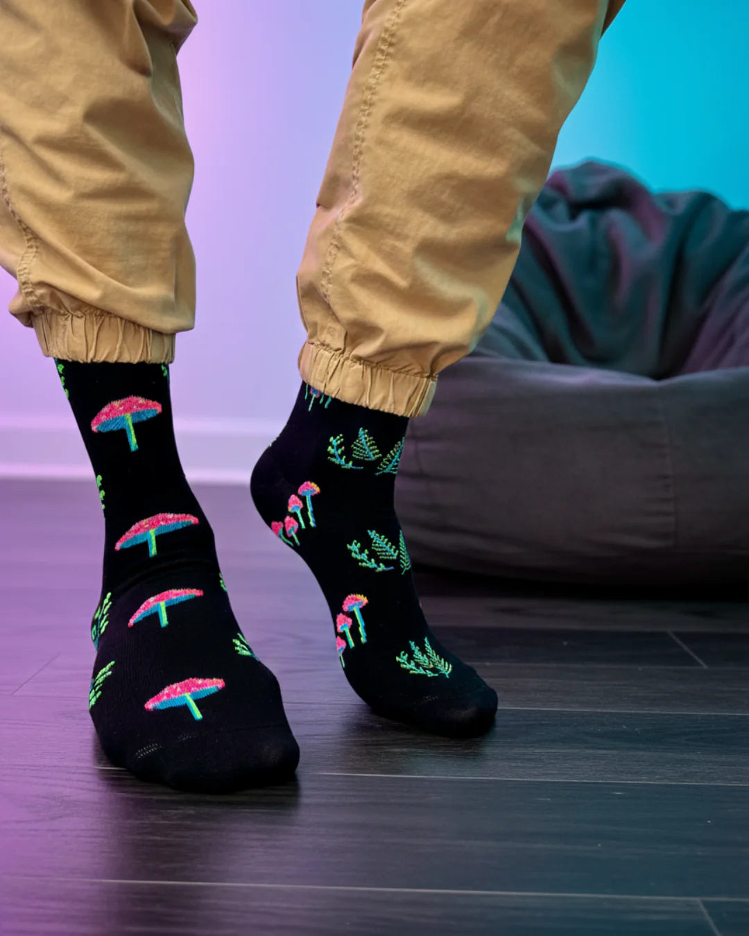 Socks - Large - Neon Mushroom