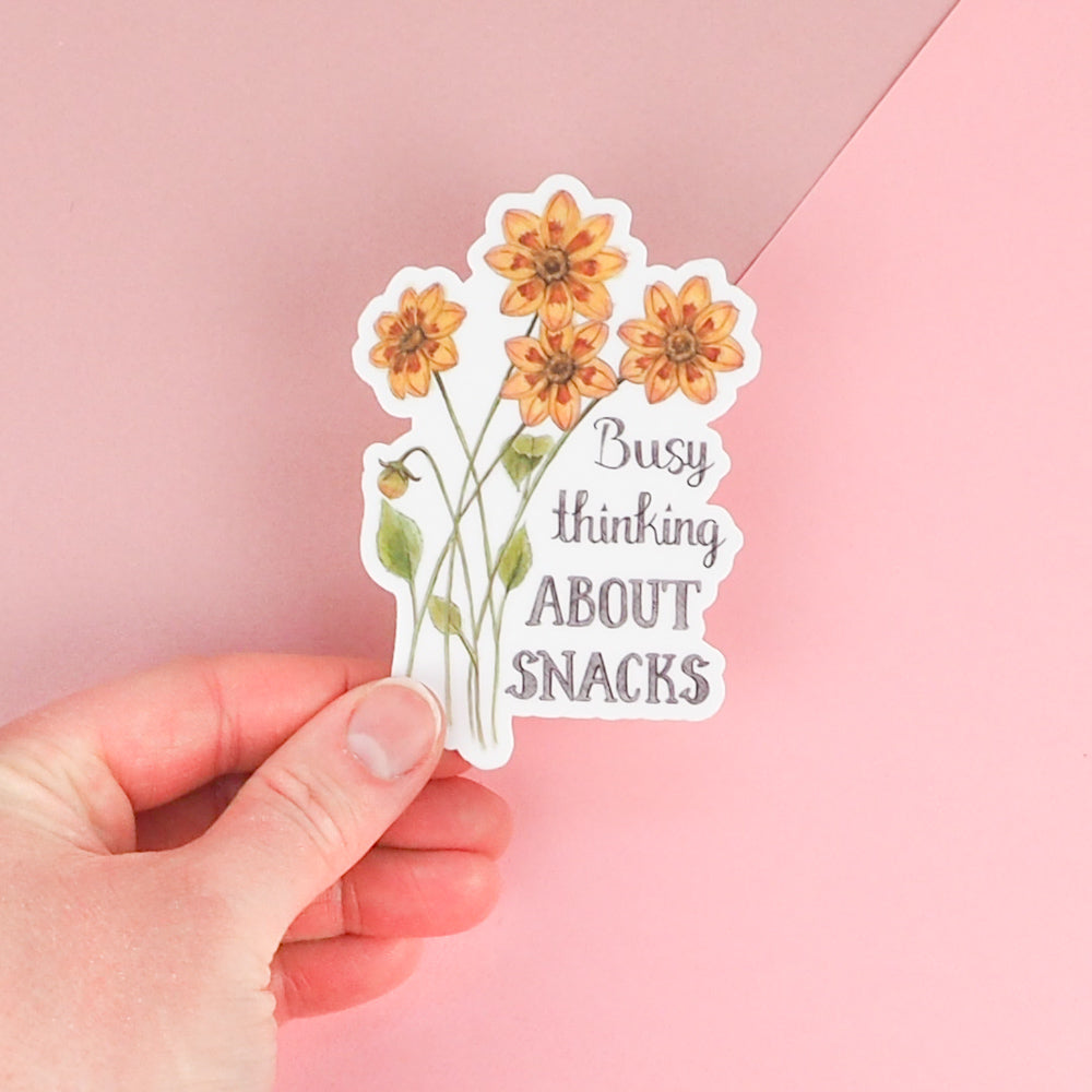 Sticker - Floral - Busy Thinking About Snacks