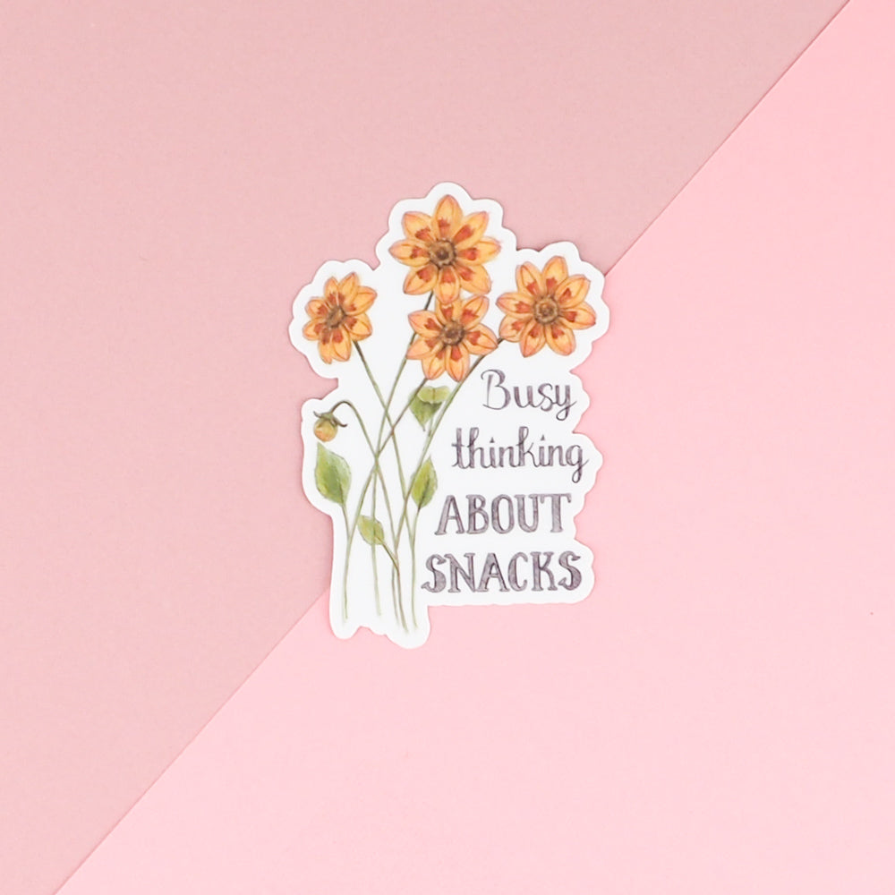 Sticker - Floral - Busy Thinking About Snacks