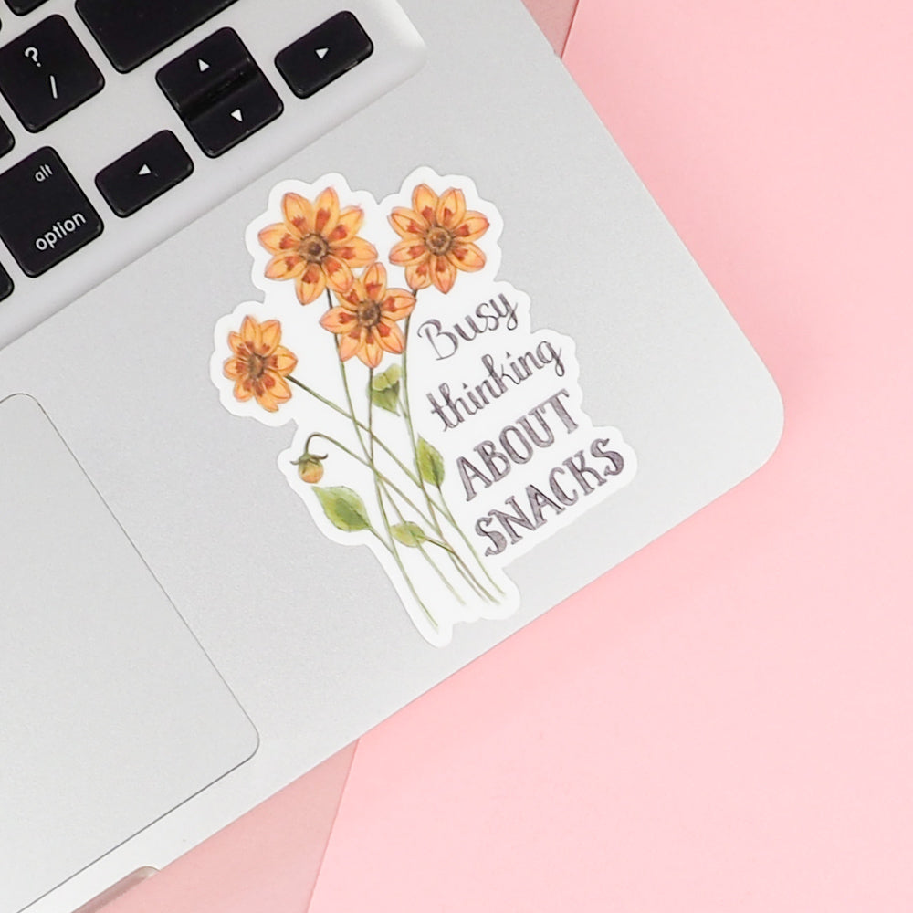 Sticker - Floral - Busy Thinking About Snacks