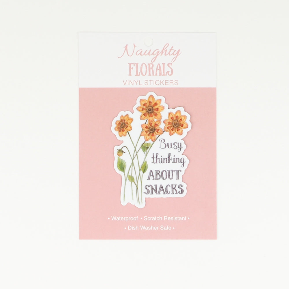 Sticker - Floral - Busy Thinking About Snacks