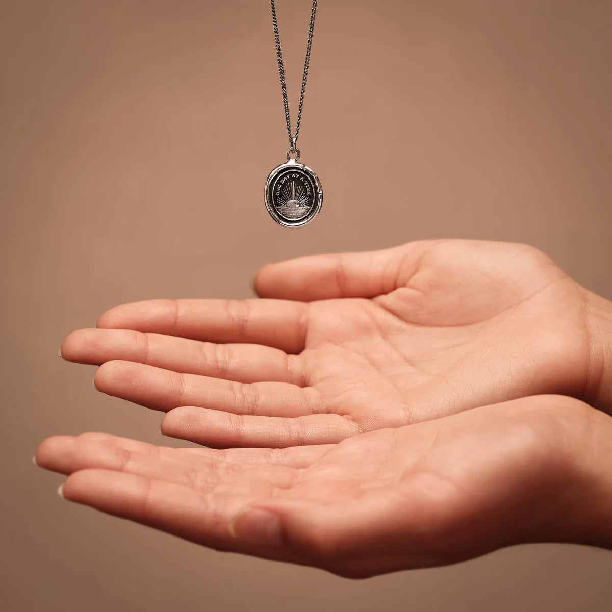 Pyrrha Talisman Necklace - One Day At A Time - Silver
