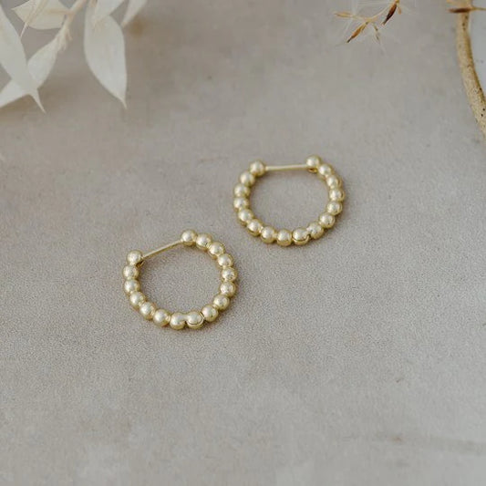 Hoop Earrings - Pinpoint - Gold