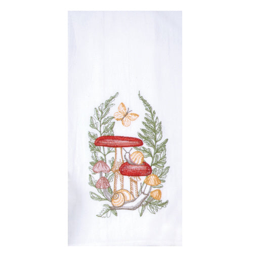 Tea Towel - Embroidered - Botanical Mushroom