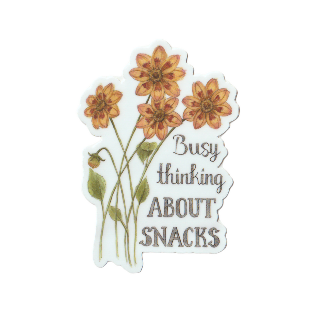 Sticker - Floral - Busy Thinking About Snacks
