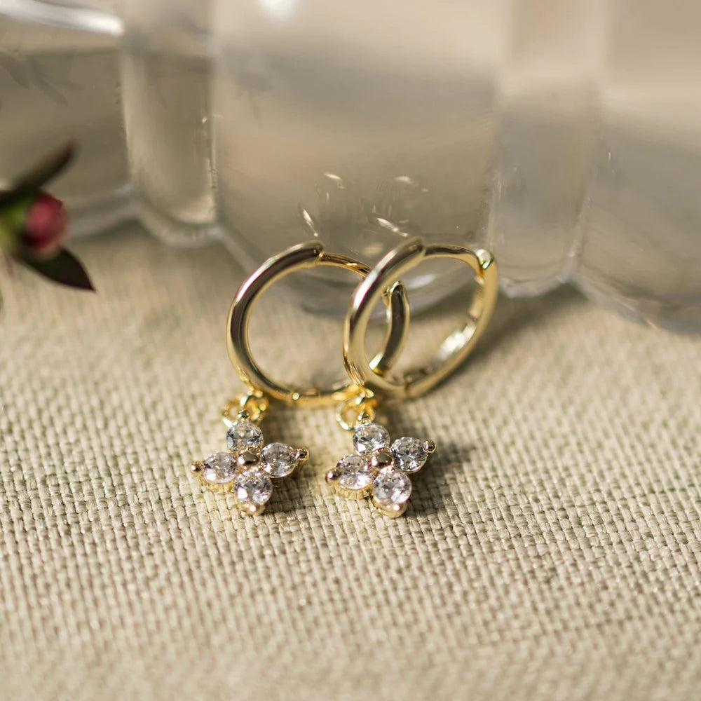 Hoop Earrings - Twila Clear - Gold