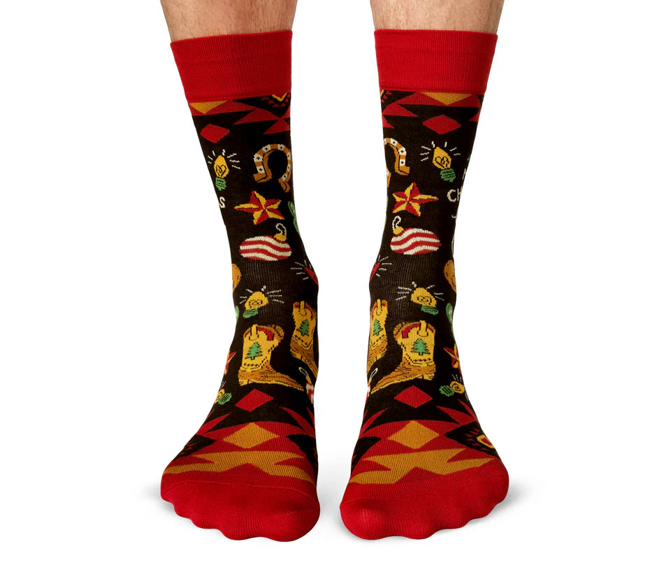 Socks - Large Crew - Country Christmas