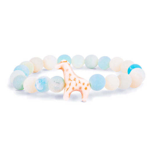 Animal Tracking Bracelet - Trek Giraffe - Sky Stone
