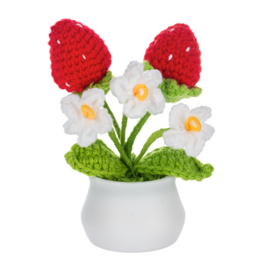 Crochet Plant - Strawberry Potted