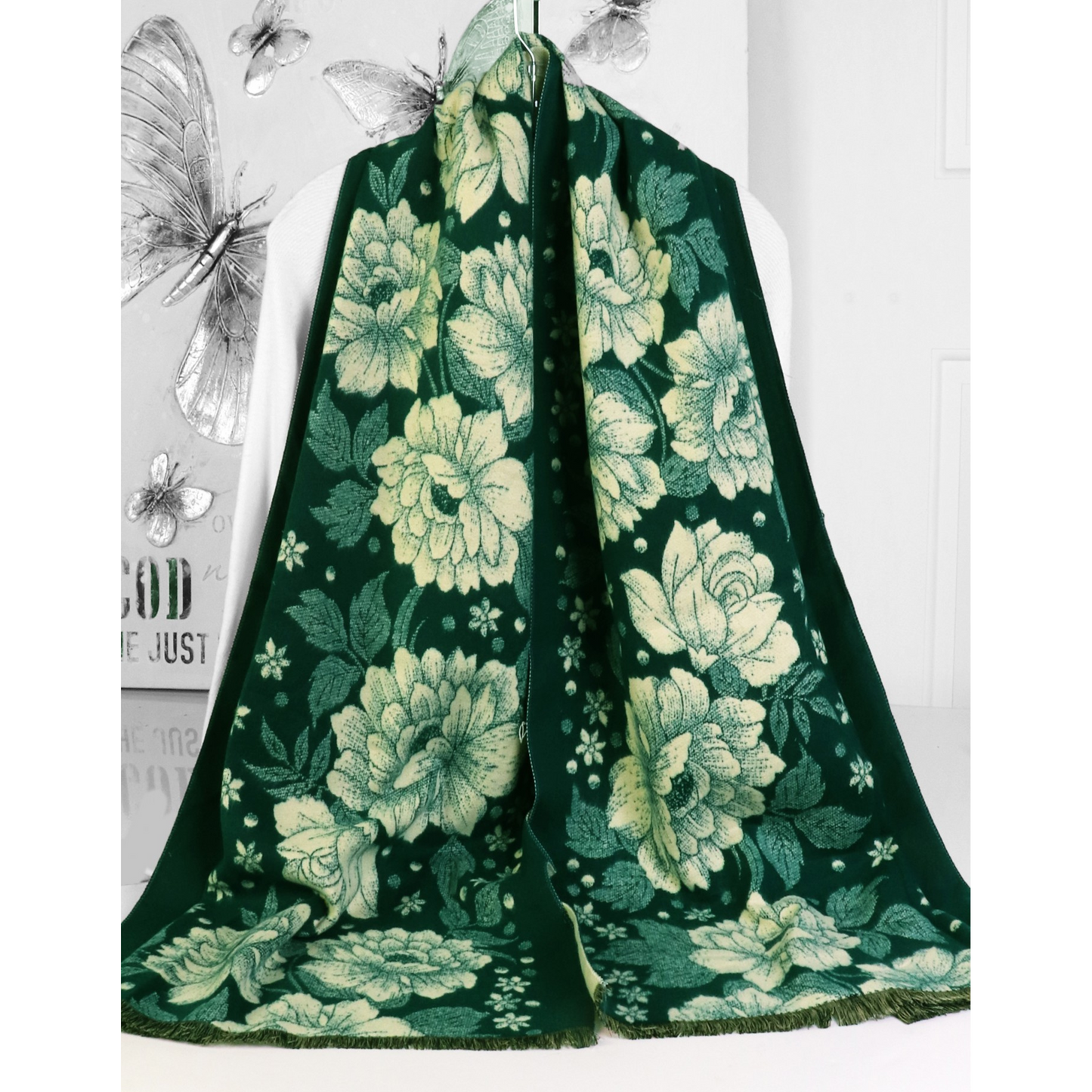 Scarf - Chrysanthemum - Dark Green