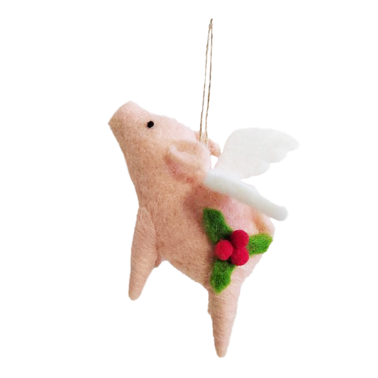 Ornament - Felt - Flying Pig