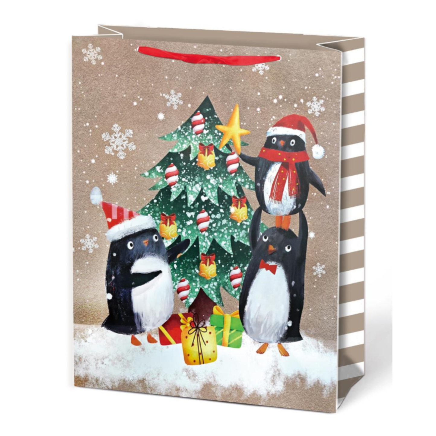 X-Large Gift Bag - Penguins with Tree - 16.5"