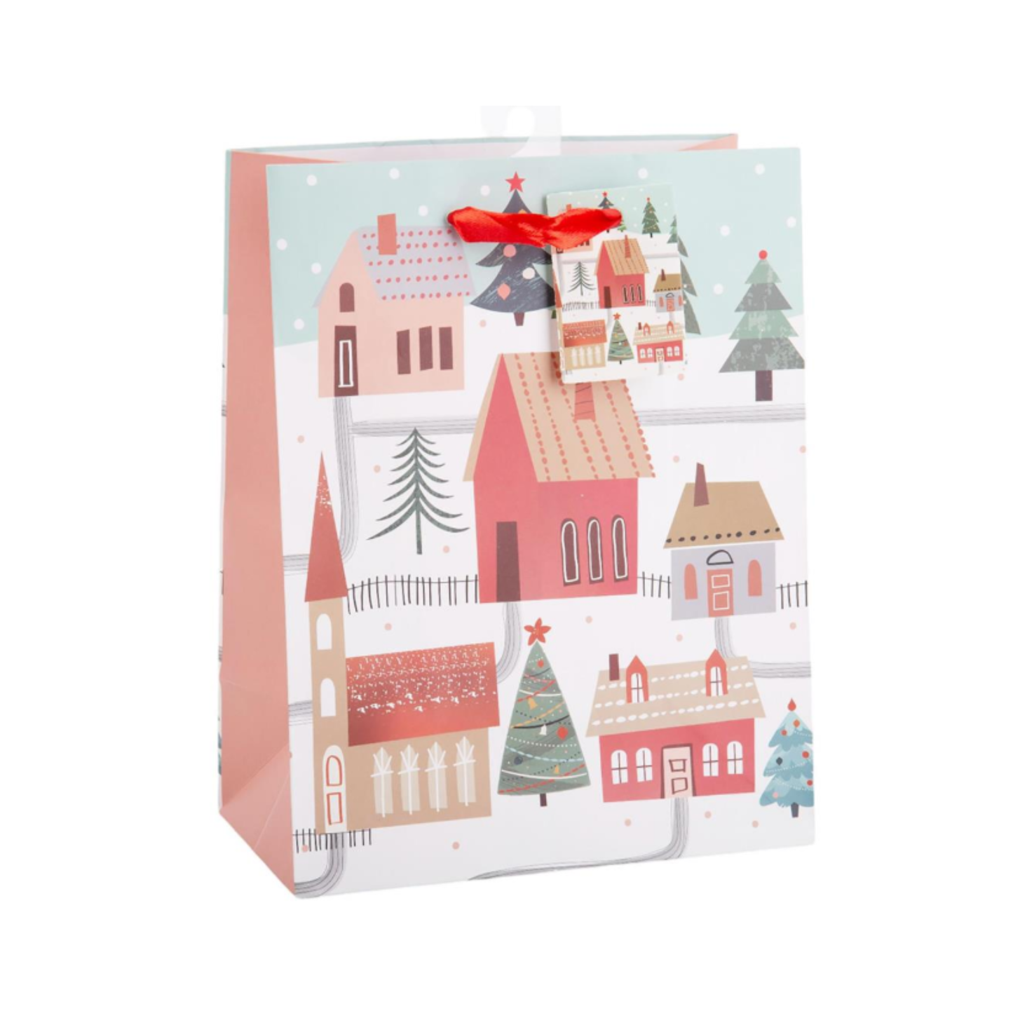 Medium Gift Bag - Winter Houses - 9"