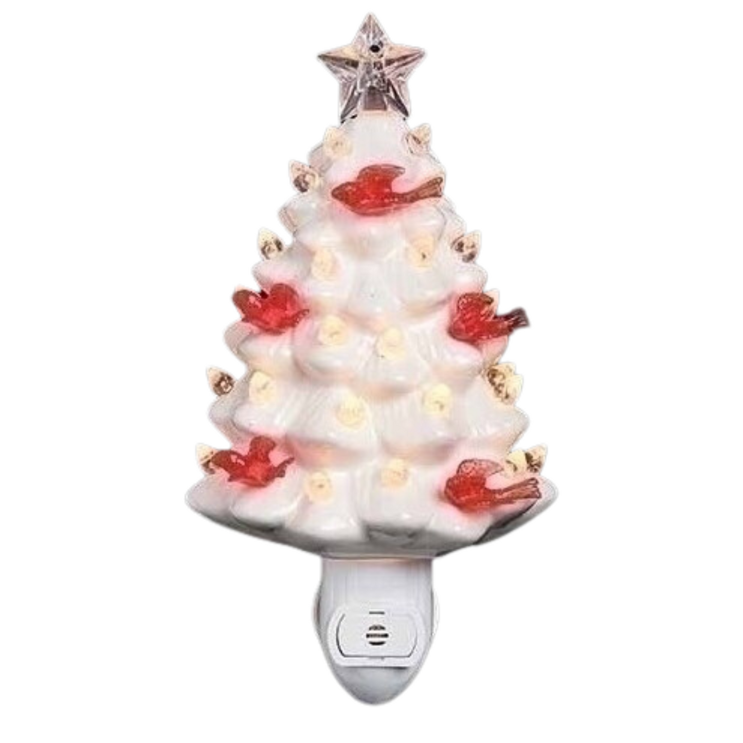 Night Light - White Tree with Cardinals