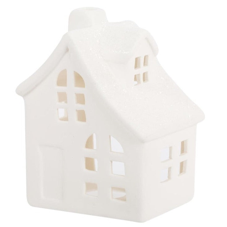 Decor Piece - LED - Medium Porcelain White House