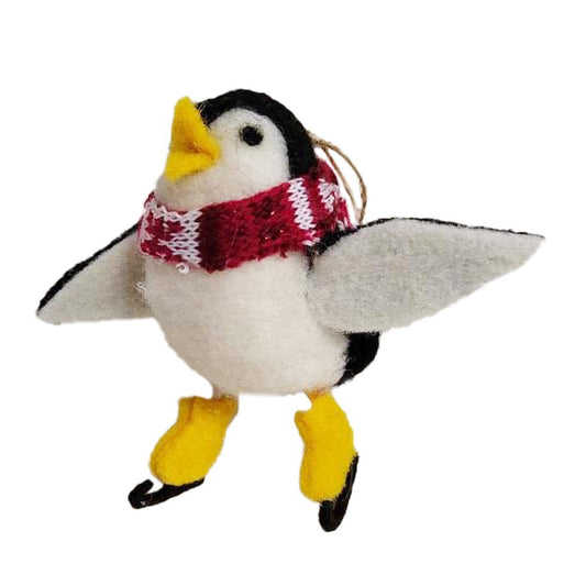Ornament - Felt - Penguin Skating