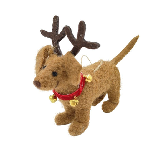 Ornament - Felt - Dog with Antlers