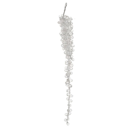 Ornament - Icicle - Beaded Clear 8"