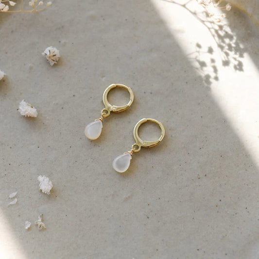 Hoop Earrings - Zia Mother of Pearl - Gold