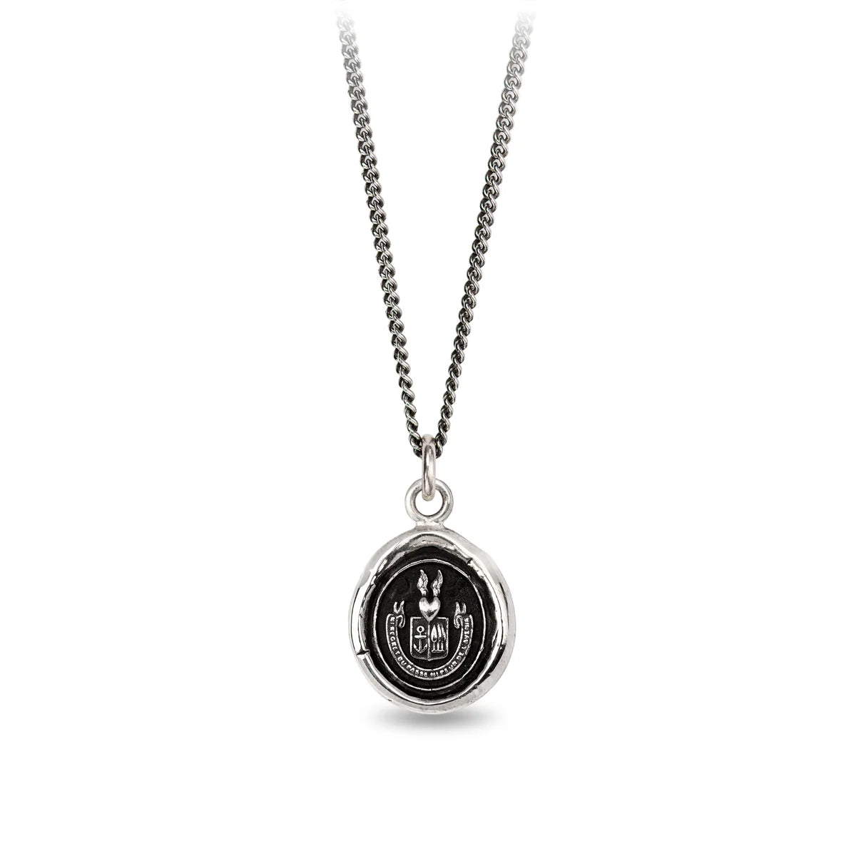 Pyrrha Talisman Necklace - Be Here Now - Silver