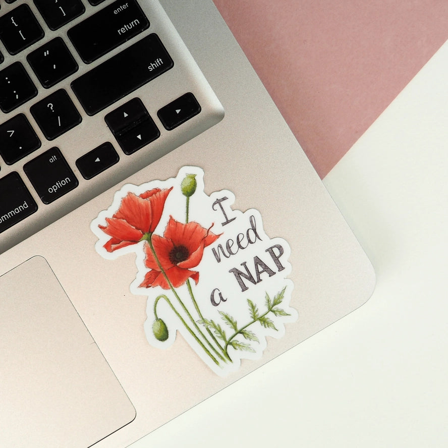 Sticker - Floral - I Need A Nap