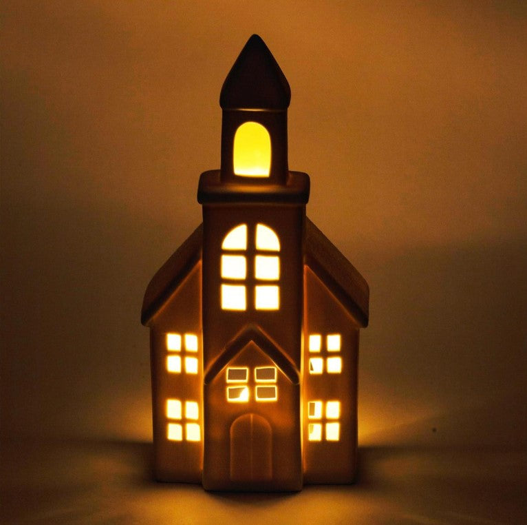 Decor Piece - LED - Porcelain Church