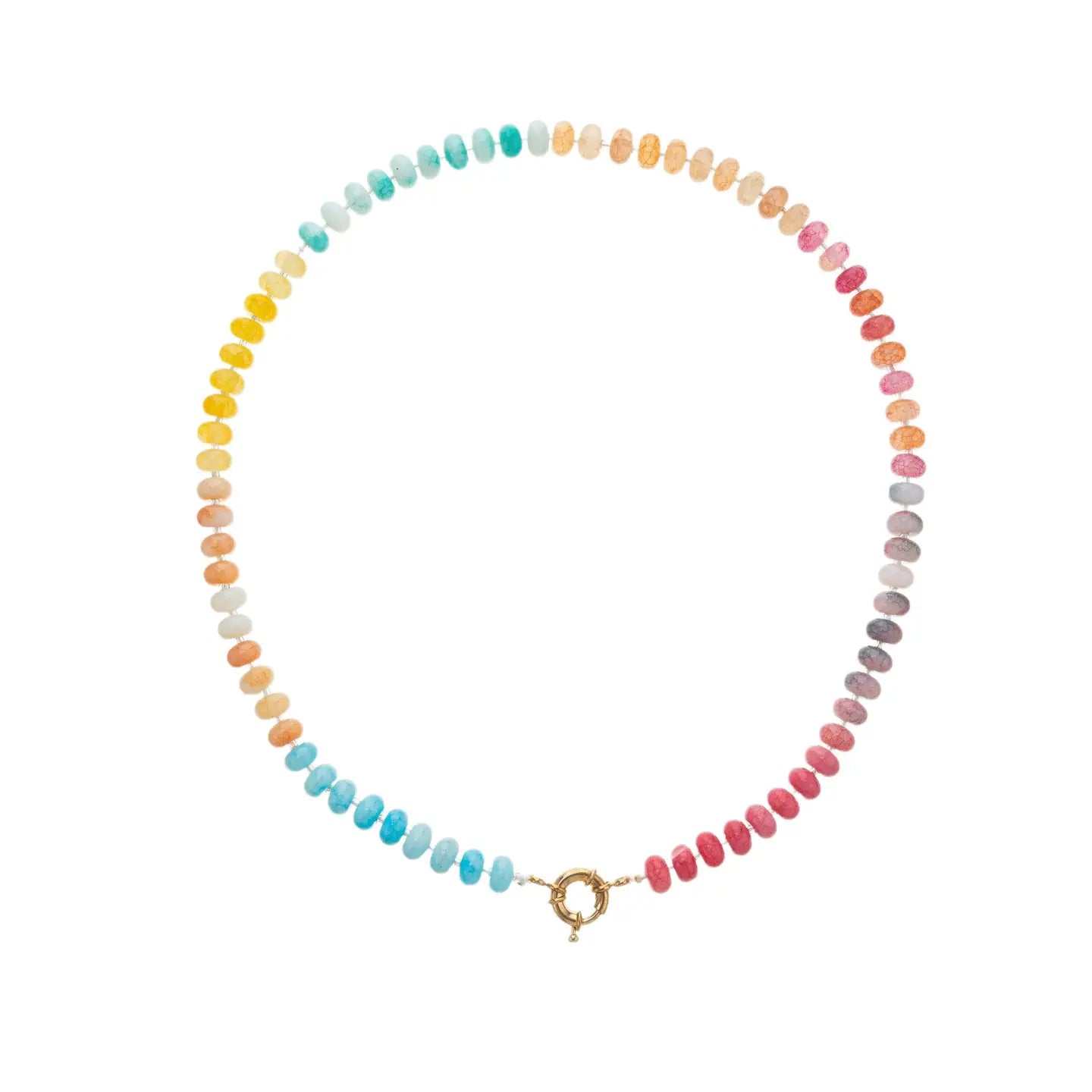 Necklace - Stone Glass - Rainbow