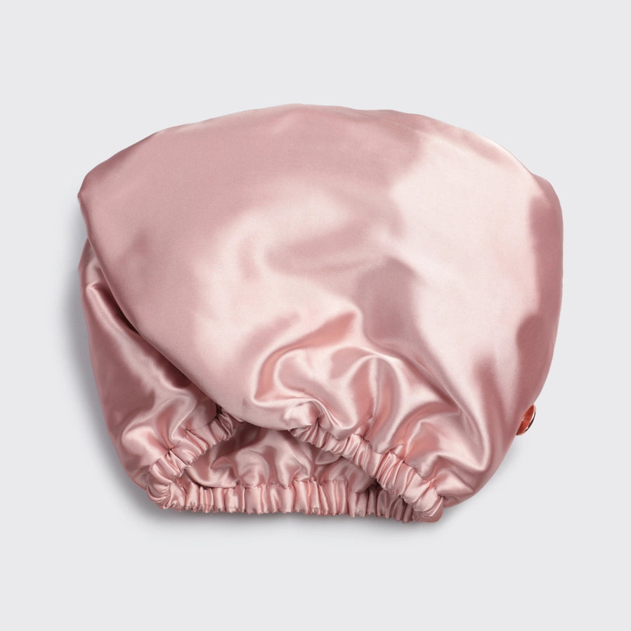 Satin Wrapped Hair Towel - Blush Pink