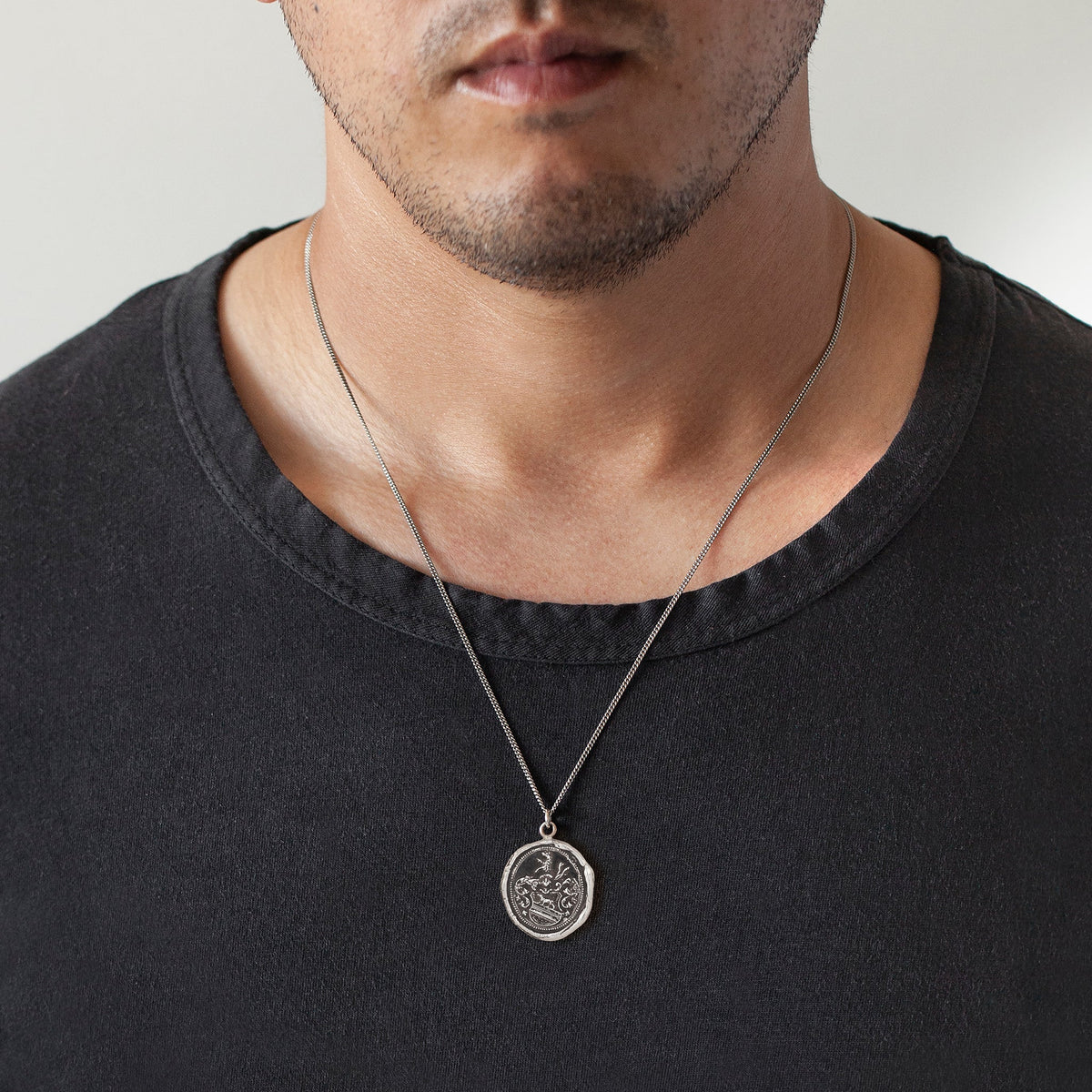 Pyrrha Talisman Necklace - Heart of the Wolf - Silver