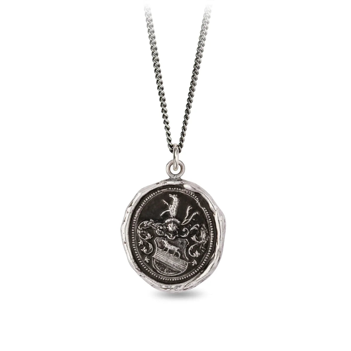 Pyrrha Talisman Necklace - Heart of the Wolf - Silver