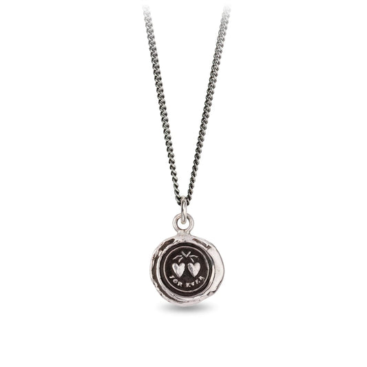 Pyrrha Talisman Necklace - Hearts - Silver