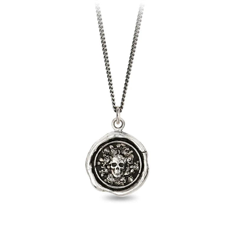 Pyrrha Talisman Necklace - Live Every Moment - Silver