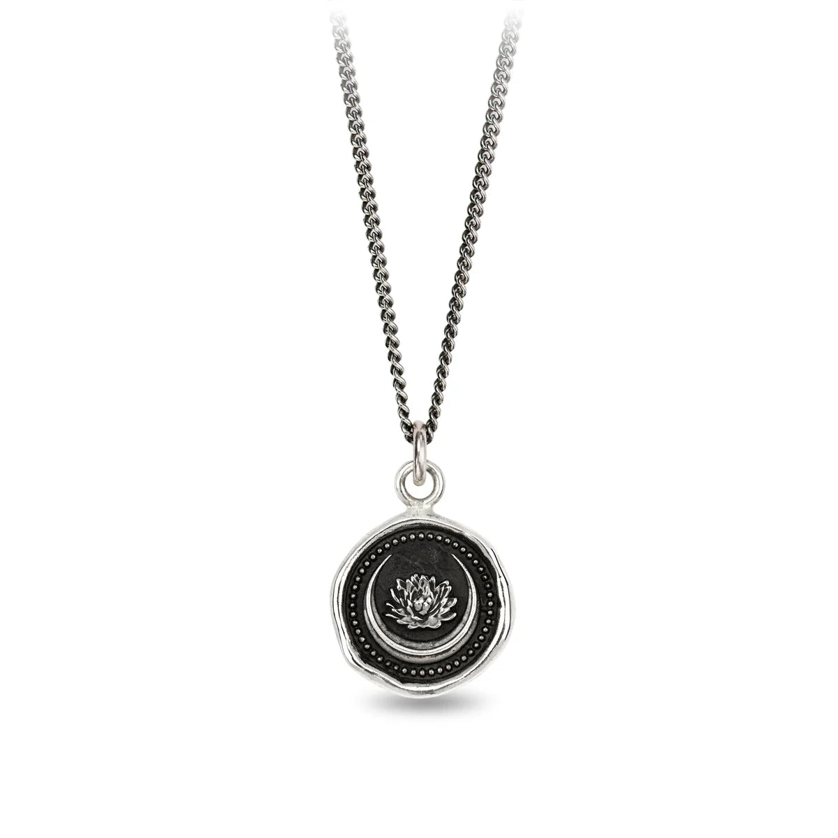 Pyrrha Talisman Necklace - Lotus Flower - Silver