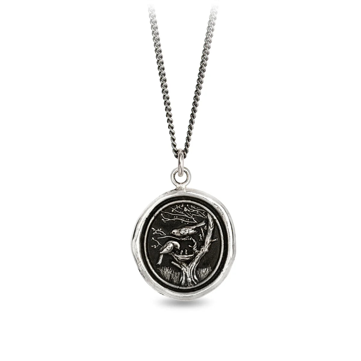 Pyrrha Talisman Necklace - Love Makes A Home - Silver