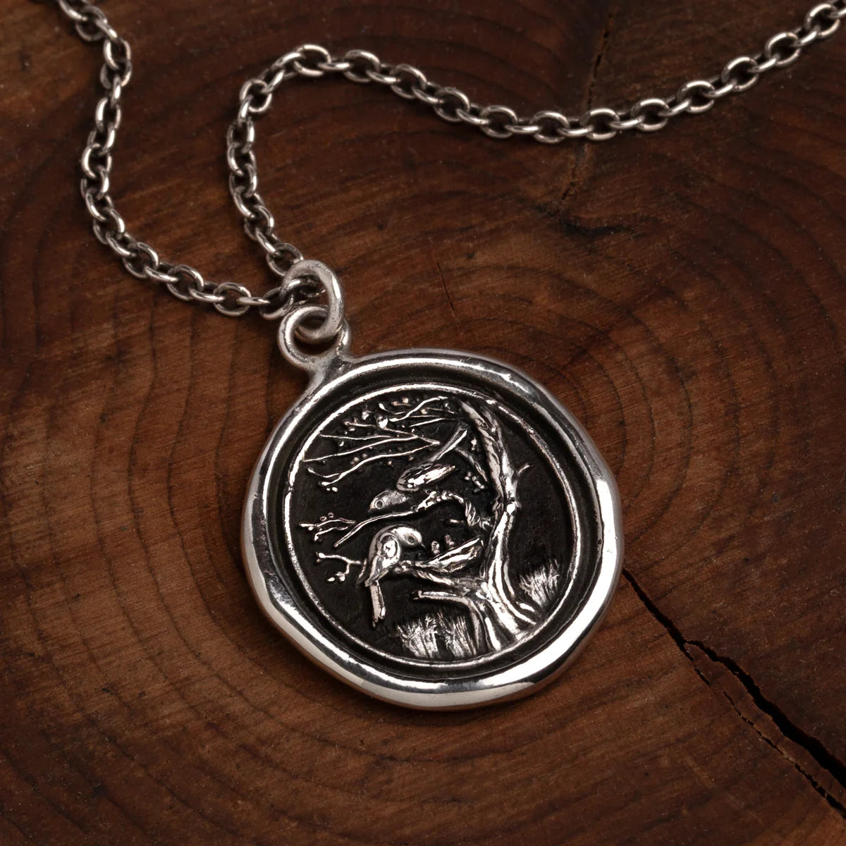 Pyrrha Talisman Necklace - Love Makes A Home - Silver