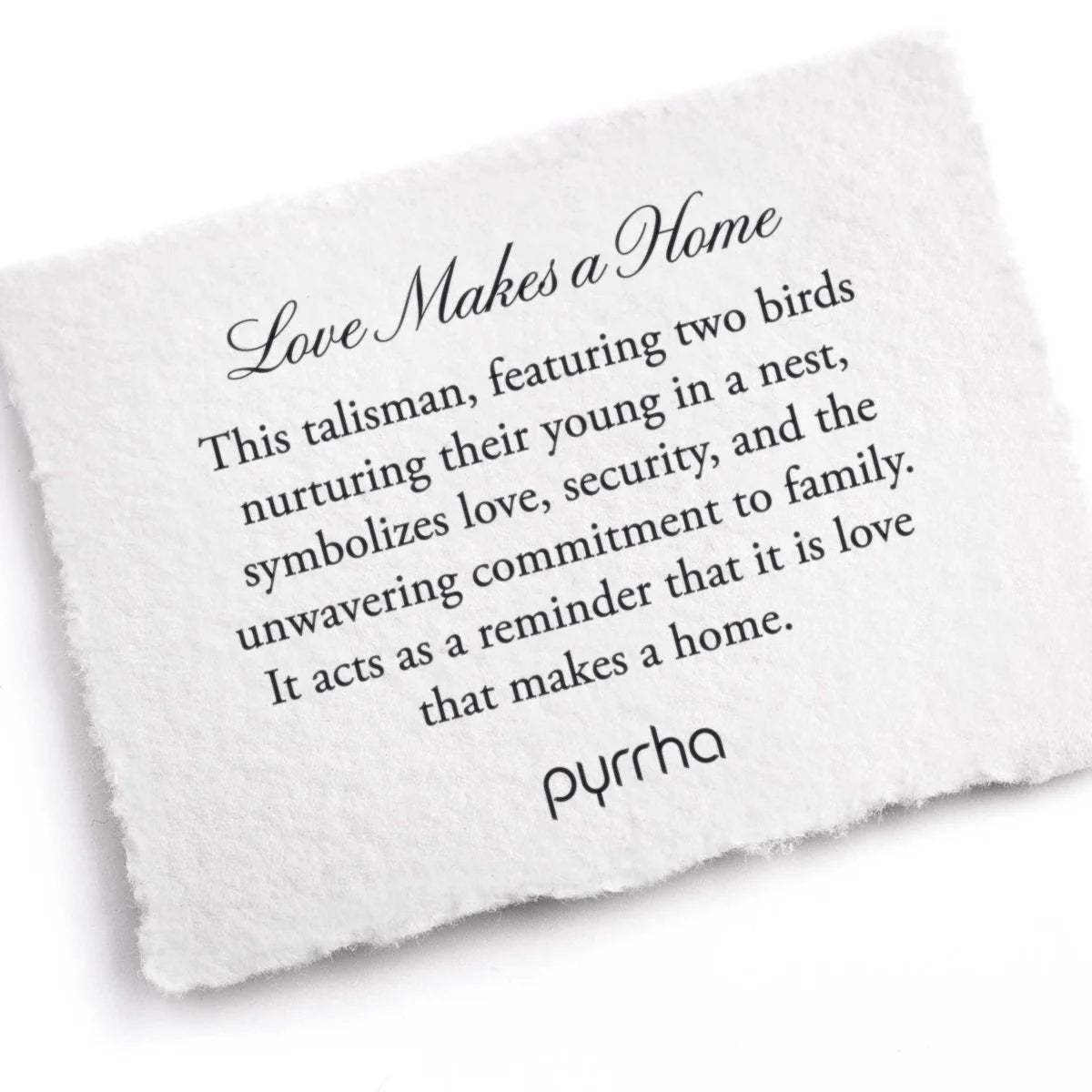 Pyrrha Talisman Necklace - Love Makes A Home - Silver