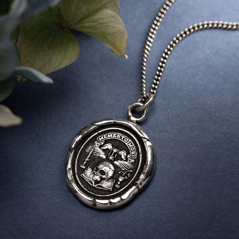 Pyrrha Talisman Necklace - Memento Mori - Silver