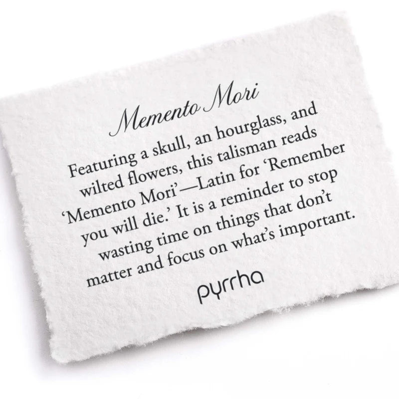 Pyrrha Talisman Necklace - Memento Mori - Silver