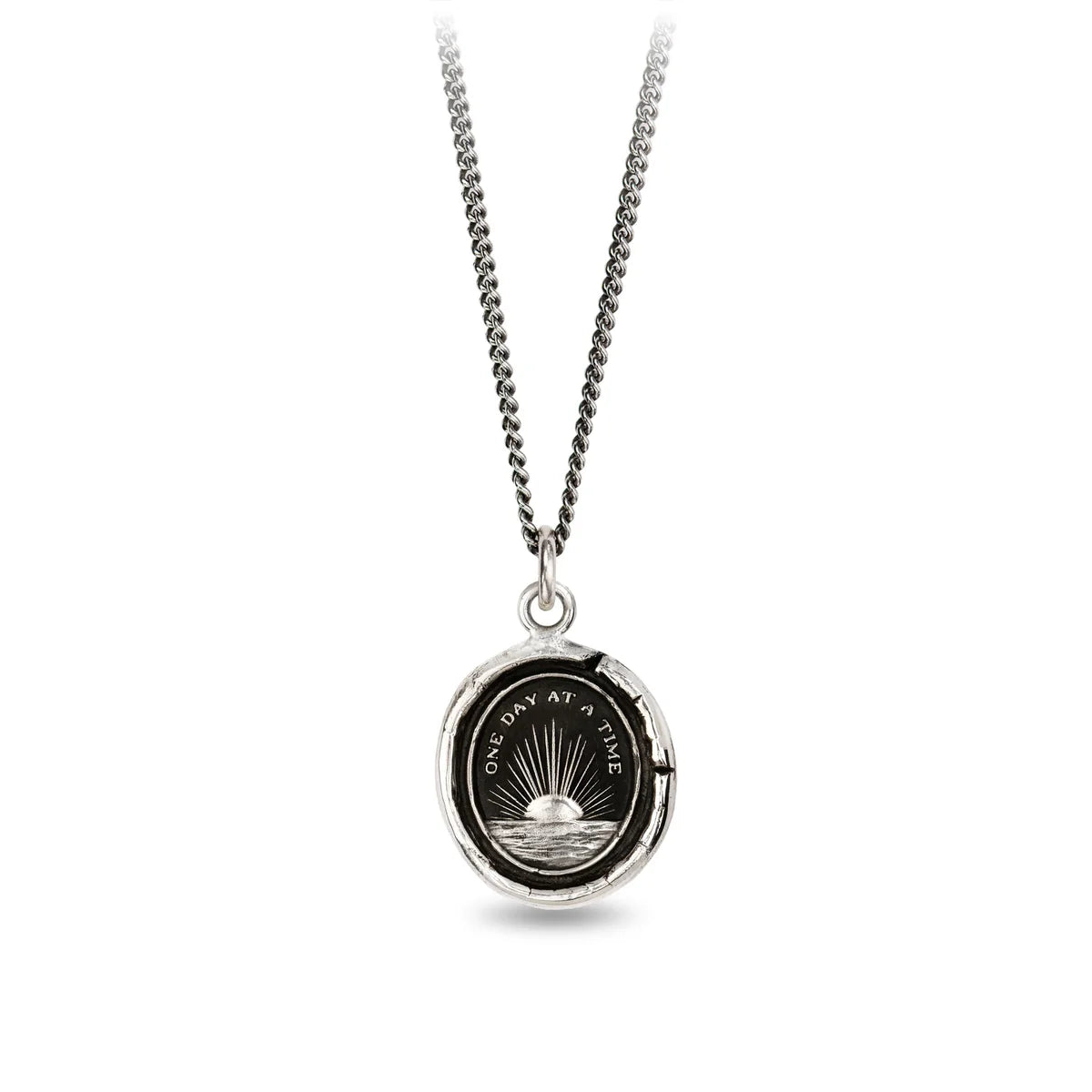 Pyrrha Talisman Necklace - One Day At A Time - Silver