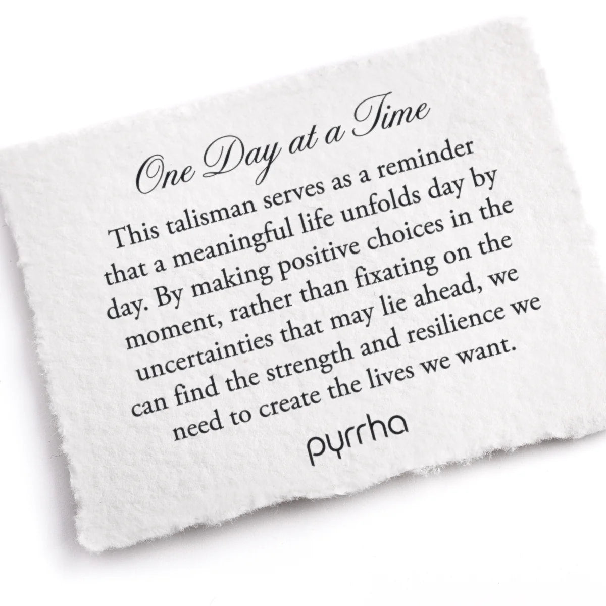 Pyrrha Talisman Necklace - One Day At A Time - Silver