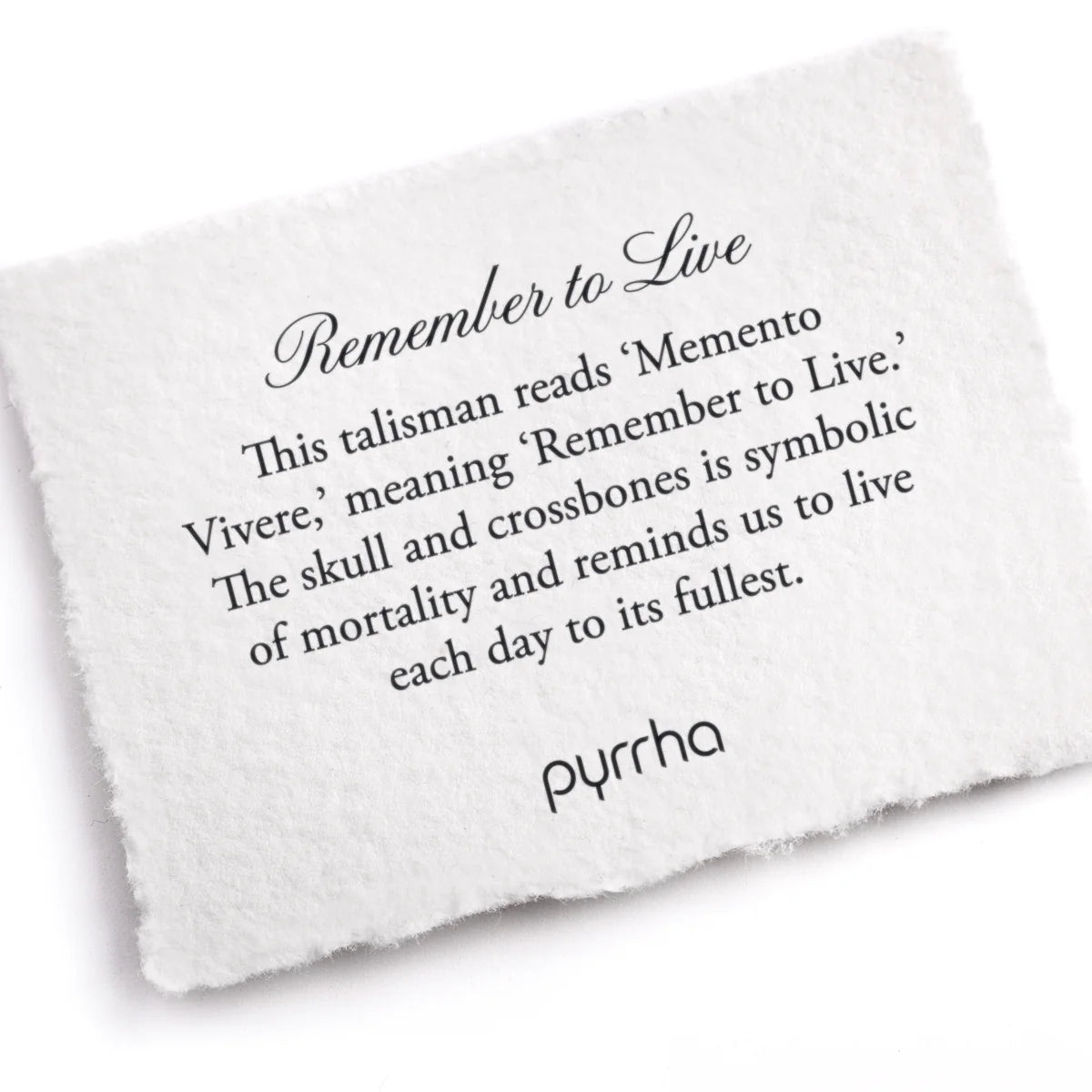 Pyrrha Talisman Necklace - Remember To Live - Silver