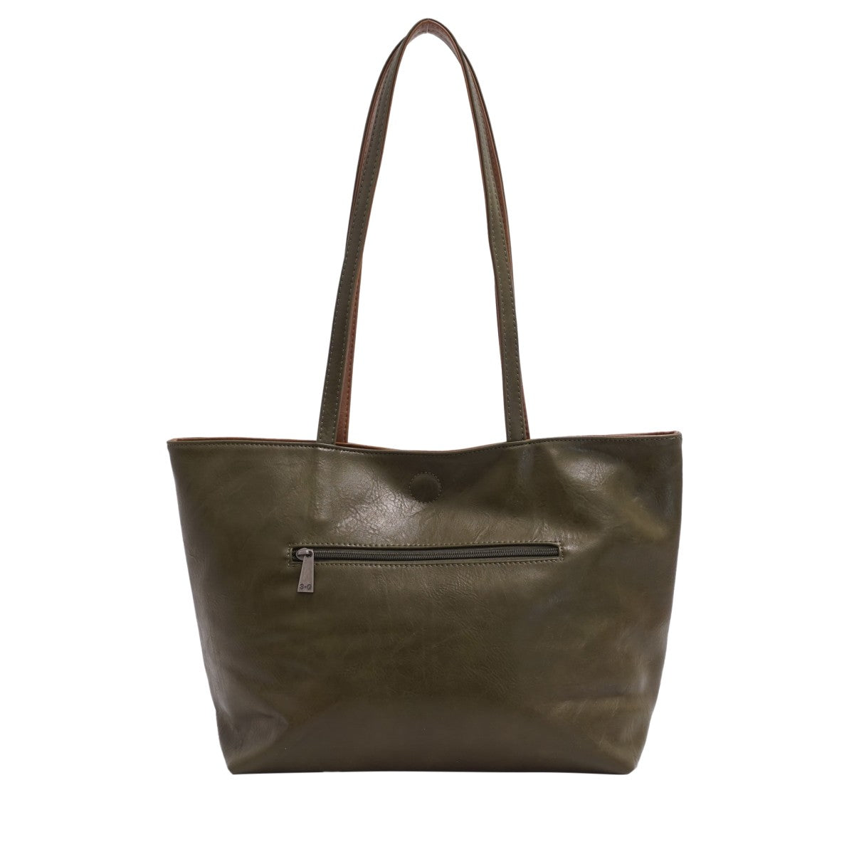 S-Q - Brook 2-in-1 Reversible Tote - Olive/Brown