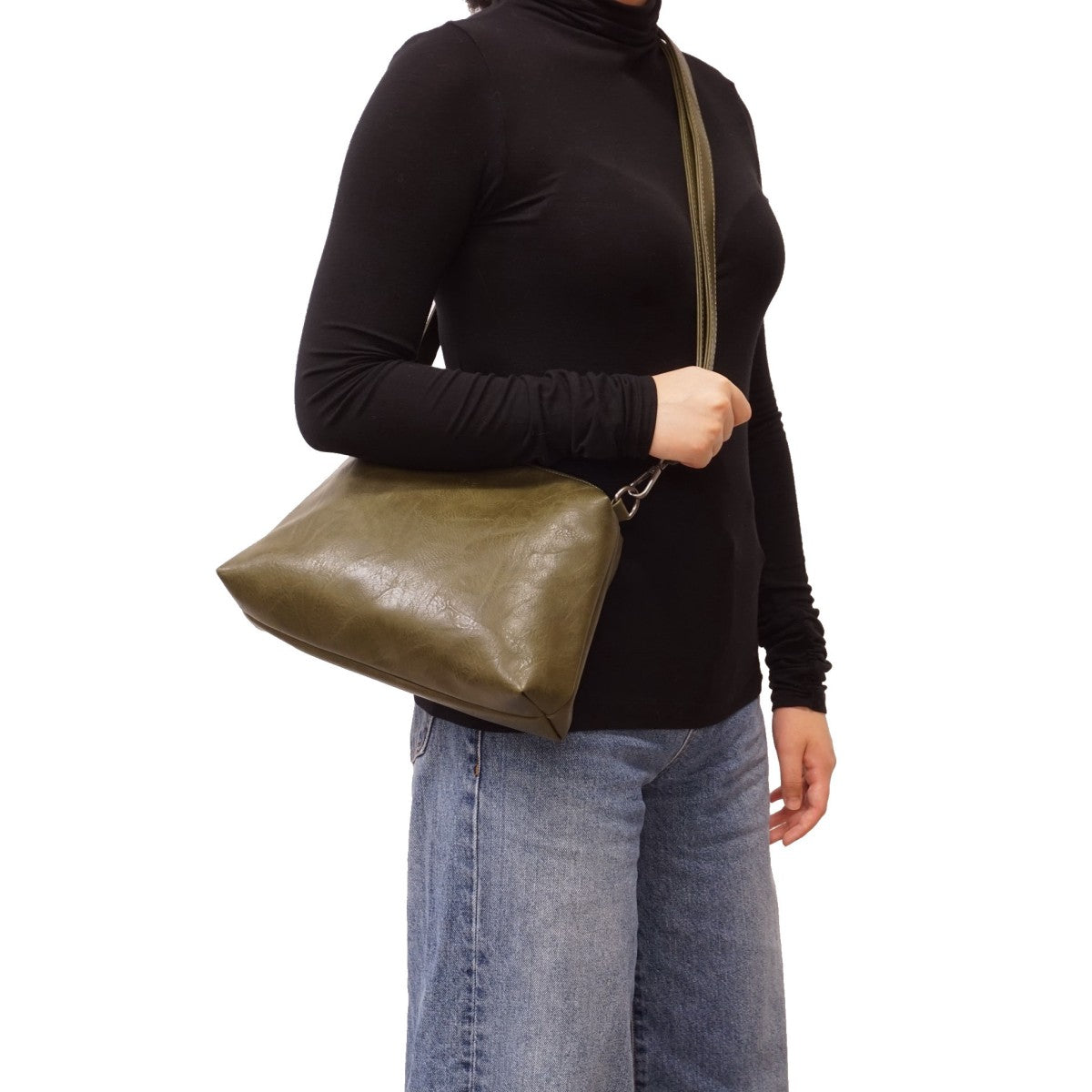 S-Q - Charlene 2-in-1 Reversible Tote - Olive/Brown