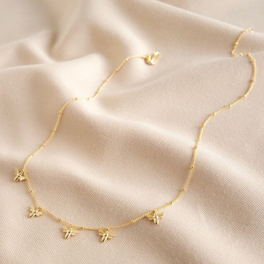 Necklace - Gold - Tiny Bees